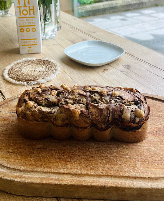 Bananenbrood met chocolade en hazelnoten